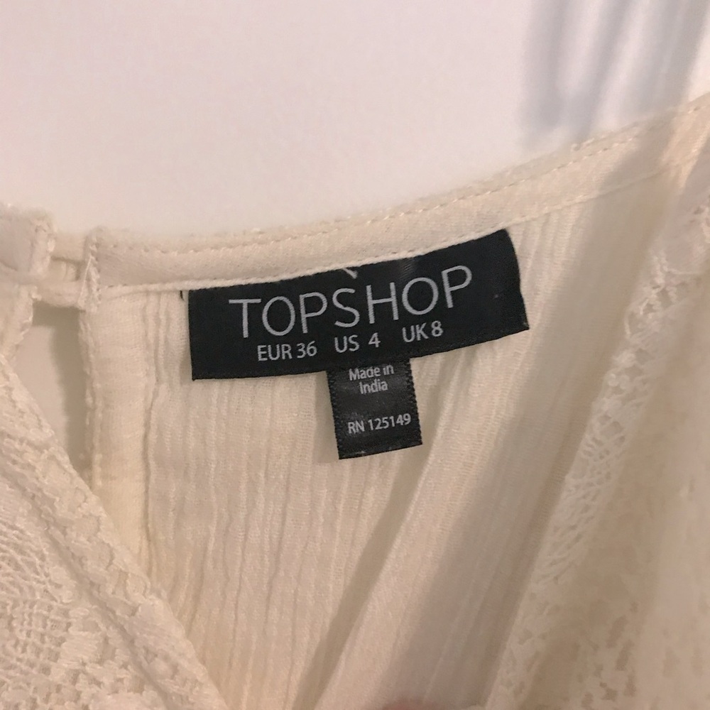 TOPSHOP Crochet Lace & Crinkled Gauze Romper - Picture 11 of 13